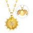 Fashion Gold Copper Diamond Heart Round Necklace