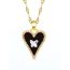 Fashion Gold Copper Set With Diamonds And Dripping Oil Love Necklace