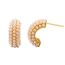 Fashion Gold Stainless Steel C-shaped Earrings With Pearls