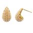 Fashion Gold Stainless Steel Drop Earrings With Pearls
