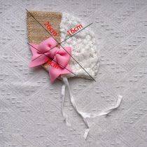 Fashion White Flower+pink Children's Fabric Bow Hat