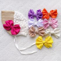 Fashion Beige Flowers + Pink Children's Fabric Bow Hat