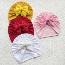 Fashion Rose Red Fabric Bow Children's Fetal Cap