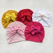 Fashion Nine-color Mixed Shooting Multiples Fabric Bow Children's Fetal Cap