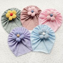 Fashion Beige Fabric Flower Hollow Children's Fetal Cap