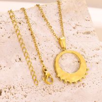 Fashion Gold Stainless Steel Geometric Oval Necklace