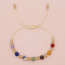 Fashion Gold Gold Plated Copper Natural Stone Beaded Bracelet