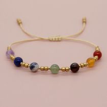 Fashion Gold Gold Plated Copper Natural Stone Beaded Bracelet