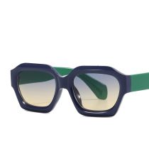 Fashion Leopard Gray Chip Pc Polygon Large Frame Sunglasses