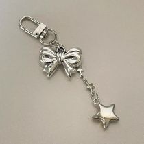 Fashion Five-pointed Star Model Alloy Star Bow Keychain