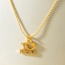 Fashion Gold Copper Inlaid Zircon Love Letter Mom Pendant Bead Necklace