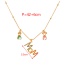Fashion Gold Copper Inlaid Zircon Letter Mom Boys And Girls Pendant Necklace