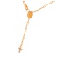 Fashion Gold Copper Set Zirconia Oval Figure Pendant Cross Chain Necklace