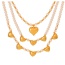 Fashion Golden 2 Copper Love Pendant Pearl Beads Necklace