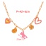 Fashion Gold Titanium Steel Four-leaf Clover Conch Bear Oil Dropping Love Pendant Necklace
