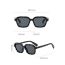 Fashion Glossy Black Framed Black And Gray Film Pc Wavy Square Large Frame Sunglasses