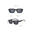 Fashion Solid White Frame Black And Gray Film Pc Polygon Sunglasses