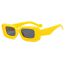 Fashion Yellow Framed Black And Gray Film Pc Double Layer Square Sunglasses