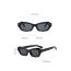 Fashion Glossy Black Framed Black And Gray Film Pc Irregular Sunglasses
