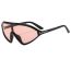Fashion Glossy Black Framed Black And Gray Film Large Frame Shaped Sunglasses With Rice Studs