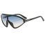 Fashion Bright Black Framed Purple Film Large Frame Shaped Sunglasses With Rice Studs