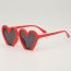 Fashion Pink Frame Gray Film Ac Heart Sunglasses