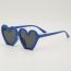 Fashion Blue Frame Gray Film Ac Heart Sunglasses