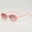 Fashion Pink Frame Ac Hollow Oval Children's Sunglasses