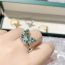 Fashion 【large】emerald Copper Diamond Butterfly Ring