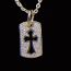 Fashion Cross [platinum Plated] Does Not Include Chain Copper Inlaid Zirconium Geometric Cross Tag