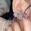 Fashion White Diamond Earrings [pair] Copper Inlaid Zirconia Bow Stud Earrings