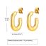 Fashion A Pair Stainless Steel Oval U-shaped Earrings