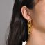 Fashion A Pair Copper Geometric Chain Earrings