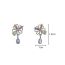 Fashion Silver Copper Inlaid Zirconium Geometric Flower Drop Earrings