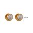 Fashion Gold Copper Geometric Round Pearl Stud Earrings