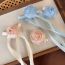 Fashion D Blue Flower Tassel Hairpin Mesh Flower Pearl Hairpin