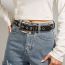 Fashion Silver Silver Leather Buckle (black Pink) Sequined Square Rhinestone Pin Buckle Wide Belt