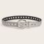 Fashion Silver Silver Leather Buckle (black Pink) Sequined Square Rhinestone Pin Buckle Wide Belt