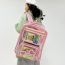 Fashion Pink Pvc Transparent Bag Large Capacity Backpack