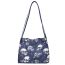 Fashion Blue Nylon Printed Large Capacity Shoulder Bag