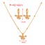 Fashion Golden 1 Copper Set Zircon Bow Pendant Bead Necklace