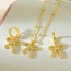 Fashion Golden 1 Copper Set Zircon Bow Pendant Bead Necklace