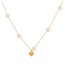 Fashion Gold Double Layer Copper Inlaid Zirconia Bow Pendant Bead Necklace