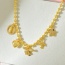 Fashion Gold Copper Inlaid Zircon Bow Airplane Love Pendant Bead Necklace