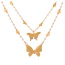 Fashion Golden 2 Copper Inlaid Zircon Bow Pendant Pearl Love Necklace