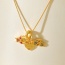 Fashion Gold Copper Inlaid Zircon Letter Love Boy And Girl Pendant Necklace