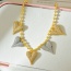 Fashion Gold Copper Inlaid Zircon Love Pendant Bead Necklace