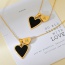 Fashion Golden 2 Titanium Steel Dripping Oil Love Letter M Pendant Necklace