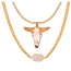 Fashion Golden 2 Copper Pearl Thick Chain Necklace