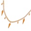 Fashion Gold Copper Set Zircon Geometric Pendant Necklace